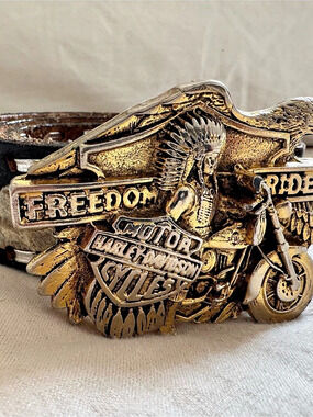 Baron Harley-Davidson Freedom Ride Belt Black & Gold